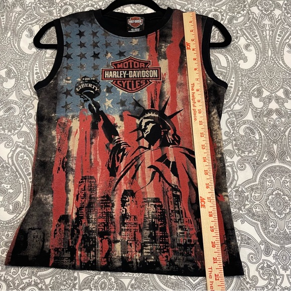 Harley-Davidson Vintage 2005 Liberty Muscle T-Shirt Cartersville Ga Sz L Black - Picture 7 of 8